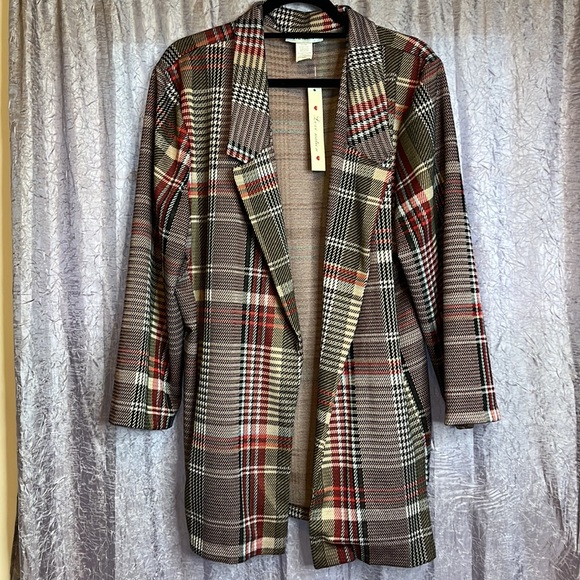 Love Nation Plaid Blazer size 3X - Picture 3 of 5